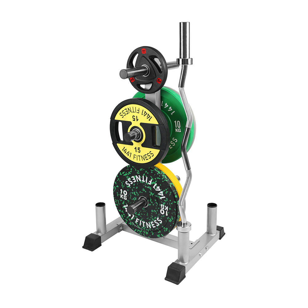 1441 Fitness Olympic Plate Tree with 4 Bar Holder