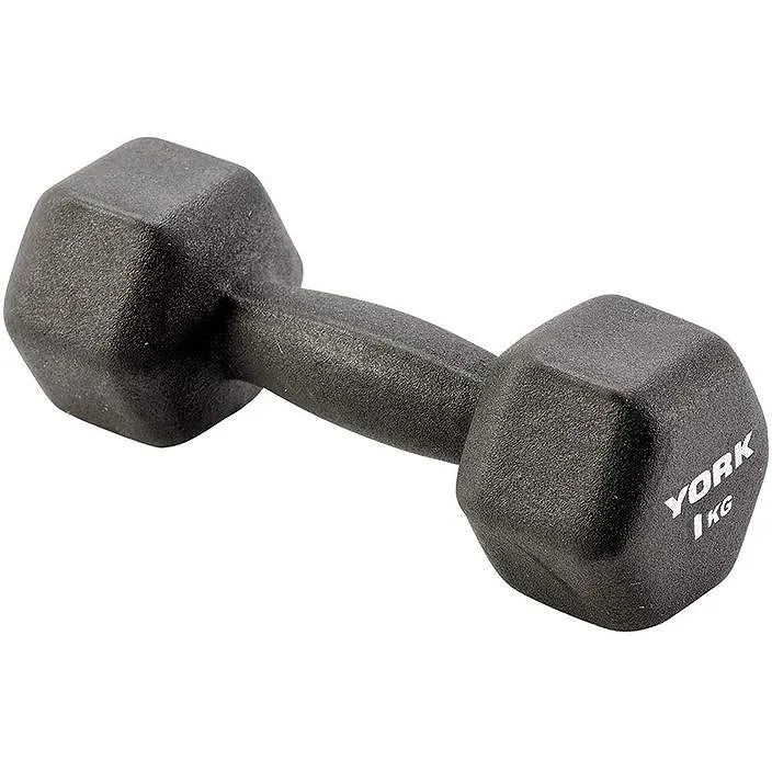York Fitness Neoprene Hex Dumbbells 1kg - 5kg