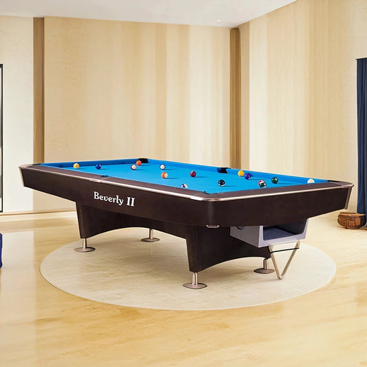 Beverly II Pool Billiard Table 4th Gen 8 Feet Marble Top With Ball Return System Brown