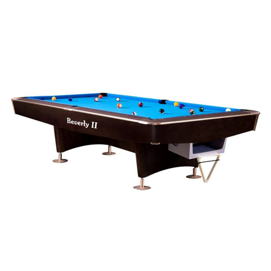 Beverly II Pool Billiard Table 4th Gen 8 Feet Marble Top With Ball Return System Brown