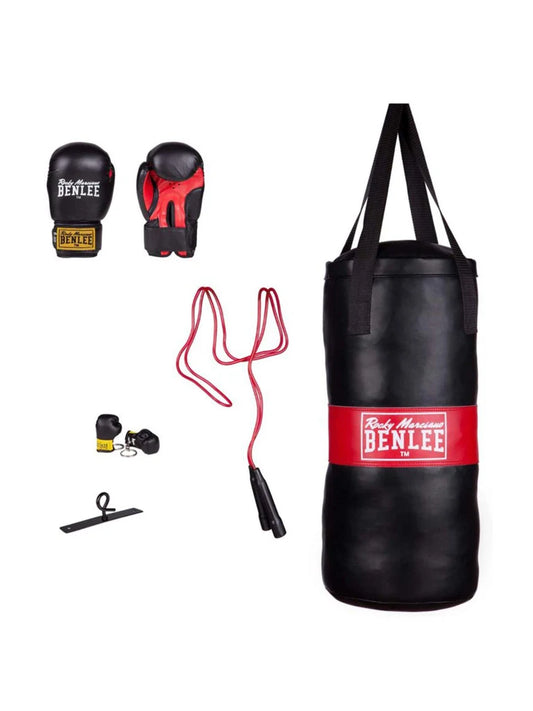 Benlee Boxing Bag and Glove Set, Punchy Black