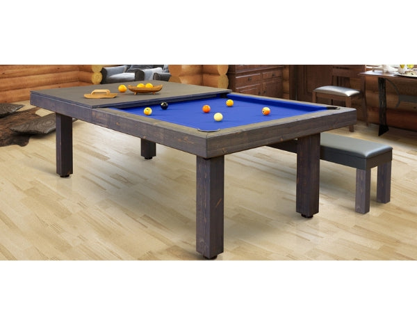 Bilijardai Dino Rustic Dark Brown Home Use Dining Pool Table 8ft.