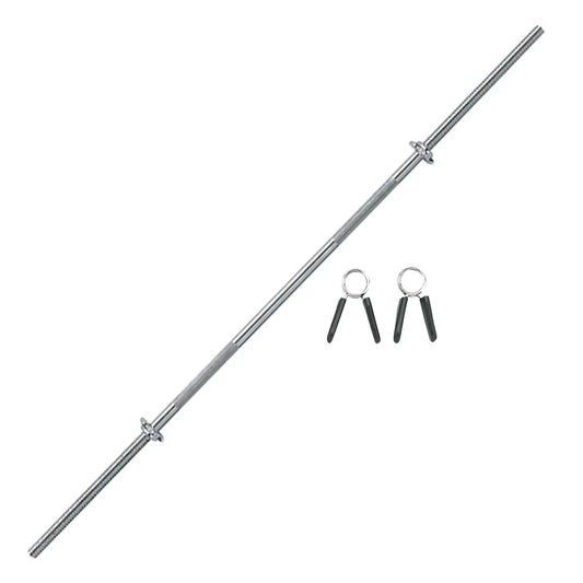Body Sculpture Chrome Steel Barbell Bar With Clip Lock 72 Inch