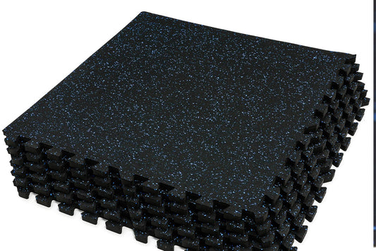 EPDM Gym Flooring Tile Blue Black