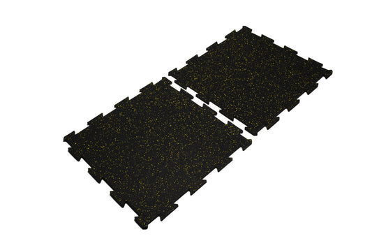 EPDM Gym Flooring Tile Yellow Black