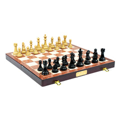 Harley Fitness 52cm x 52cm High Grade Professional Wooden Chess Board with Glossy Chess Pieces Set - 55026A