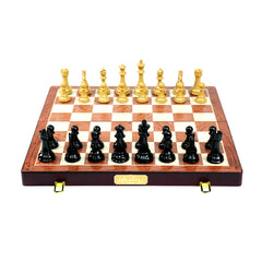 Harley Fitness 52cm x 52cm High Grade Professional Wooden Chess Board with Glossy Chess Pieces Set - 55026A