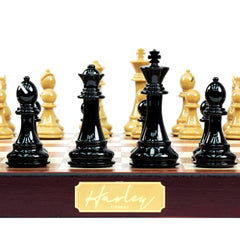 Harley Fitness 52cm x 52cm High Grade Professional Wooden Chess Board with Glossy Chess Pieces Set - 55026A