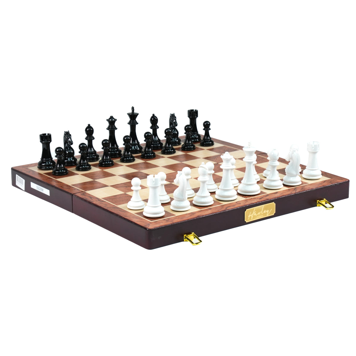 Harley Fitness 52cm x 52cm Wooden Chess Board with Glossy Chess Pieces Set - S5026B