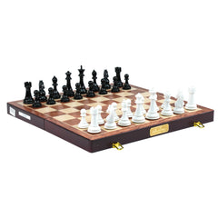 Harley Fitness 52cm x 52cm Wooden Chess Board with Glossy Chess Pieces Set - S5026B