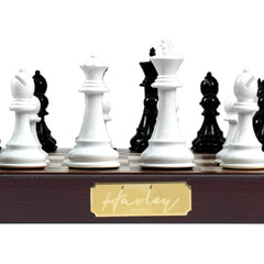 Harley Fitness 52cm x 52cm Wooden Chess Board with Glossy Chess Pieces Set - S5026B