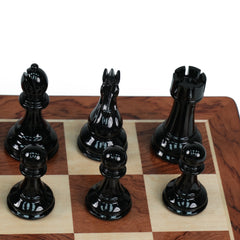 Harley Fitness 52cm x 52cm Wooden Chess Board with Glossy Chess Pieces Set - S5026B