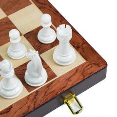 Harley Fitness 52cm x 52cm Wooden Chess Board with Glossy Chess Pieces Set - S5026B