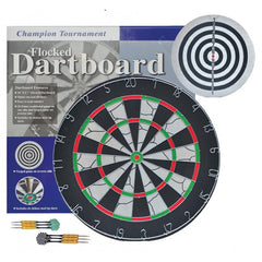 Harley Fitness Flocked Dartboard with 6 Darts