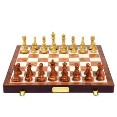 Harley Fitness 52cm x 52cm Wooden Chess Board with High Polymer Weighted Chess Pieces Set - S5026C