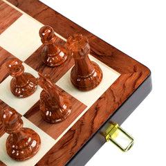 Harley Fitness 52cm x 52cm Wooden Chess Board with High Polymer Weighted Chess Pieces Set - S5026C