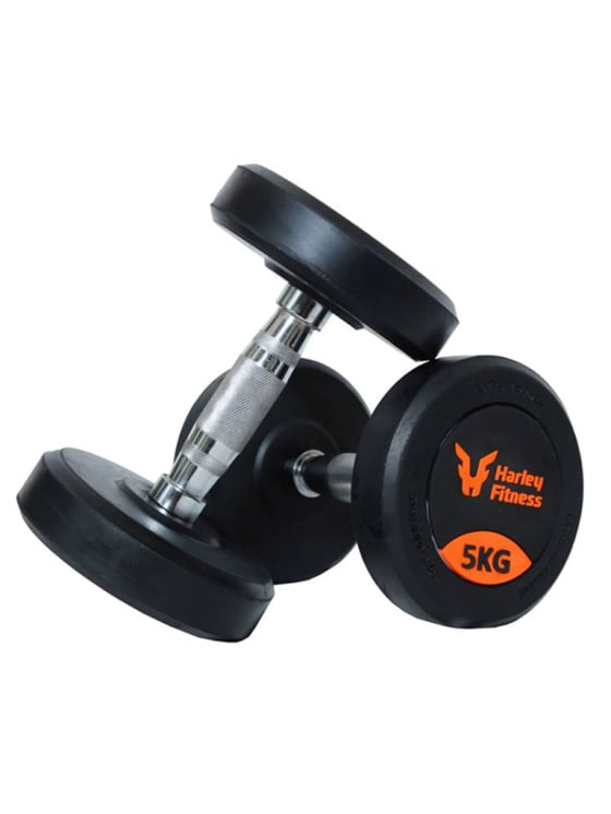 Harley Fitness Premium Rubber Coated Bouncing Round Dumbbells - Pair