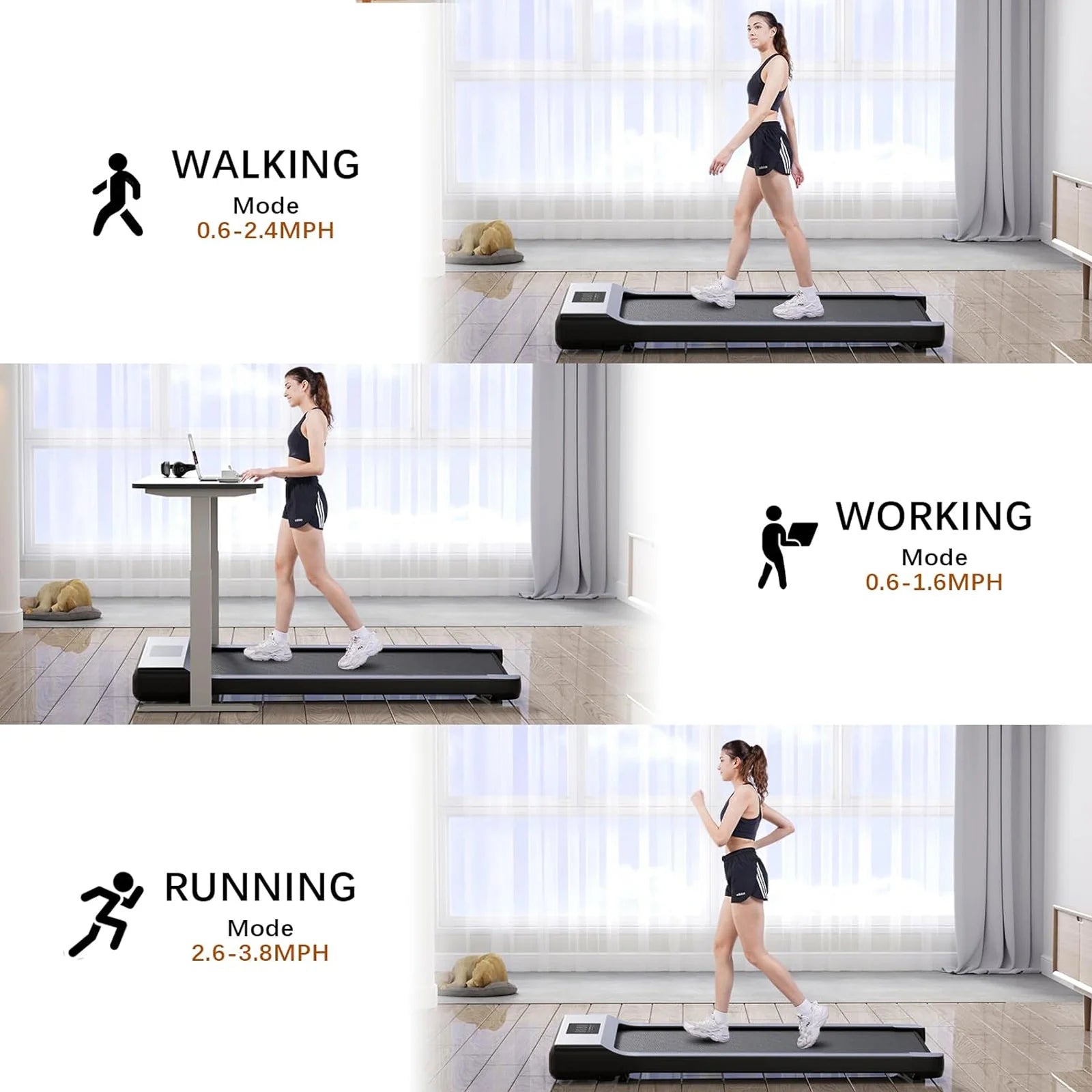 Miracle Fitness Walking Pad Treadmill with Wireless Remote Control
