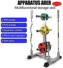 Olympic Weight Plate Rack with 6 Barbell Holders