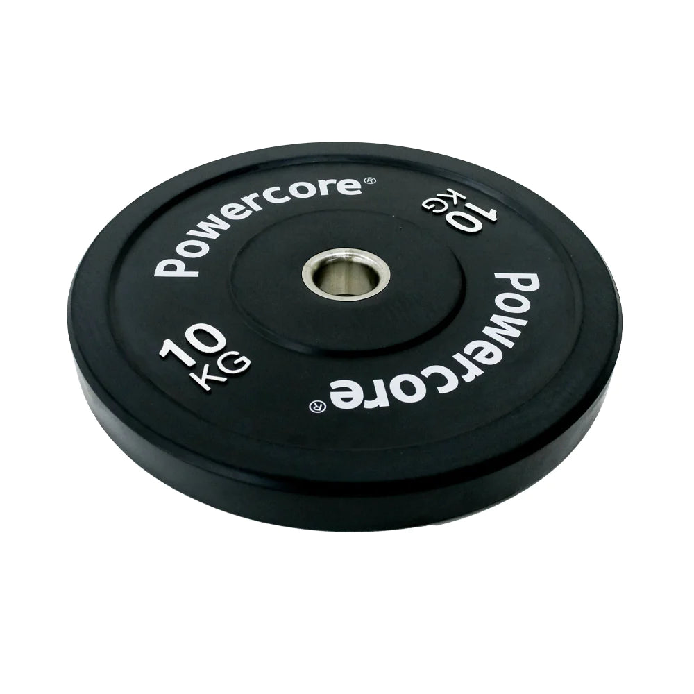 Powercore Black Rubber Bumper Plates - 5 KG to 20 KG | Per Piece