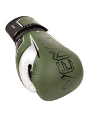 Venum Elite Evo Boxing Gloves Khaki Silver