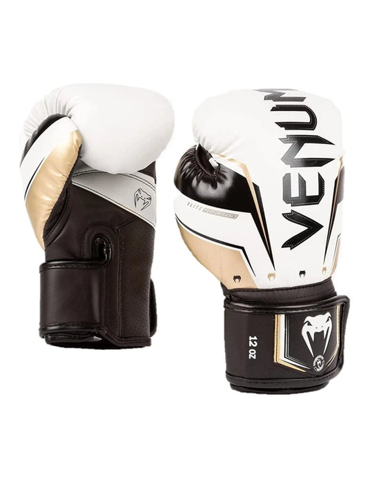 Venum Elite Evo Boxing Gloves White/Gold