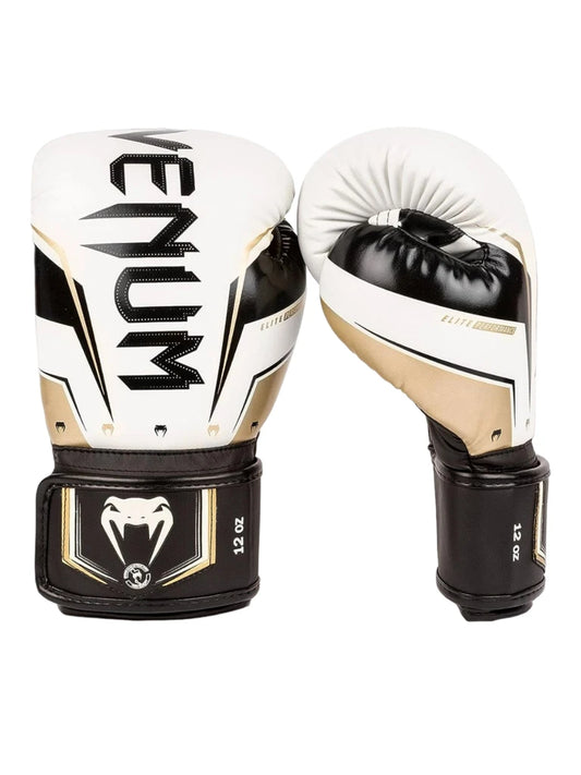 Venum Elite Evo Boxing Gloves White/Gold