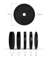 VERVE Olympic Black Bumper Plates 5kg - 25kg