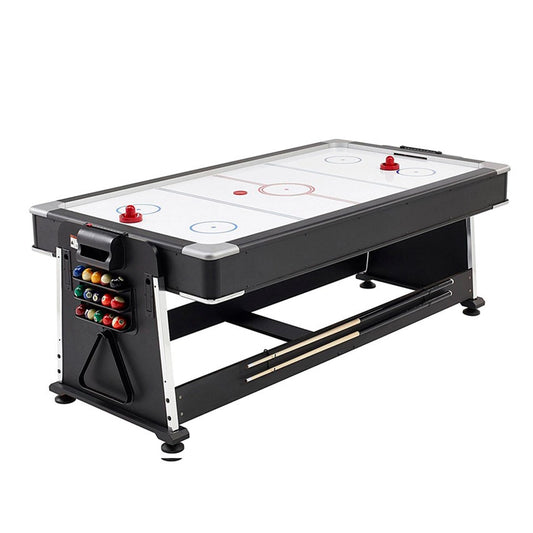 Victory 7 In 1 Game Tables 7ft Wooden Top Pool Table, Table Tennis, Air Hockey Table, Dining Table, Shuffle Board, Bowling & Curling 7ft Table