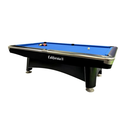 California II Pool Table 9 Feet Marble Top With Ball Return System Black Billiard Table