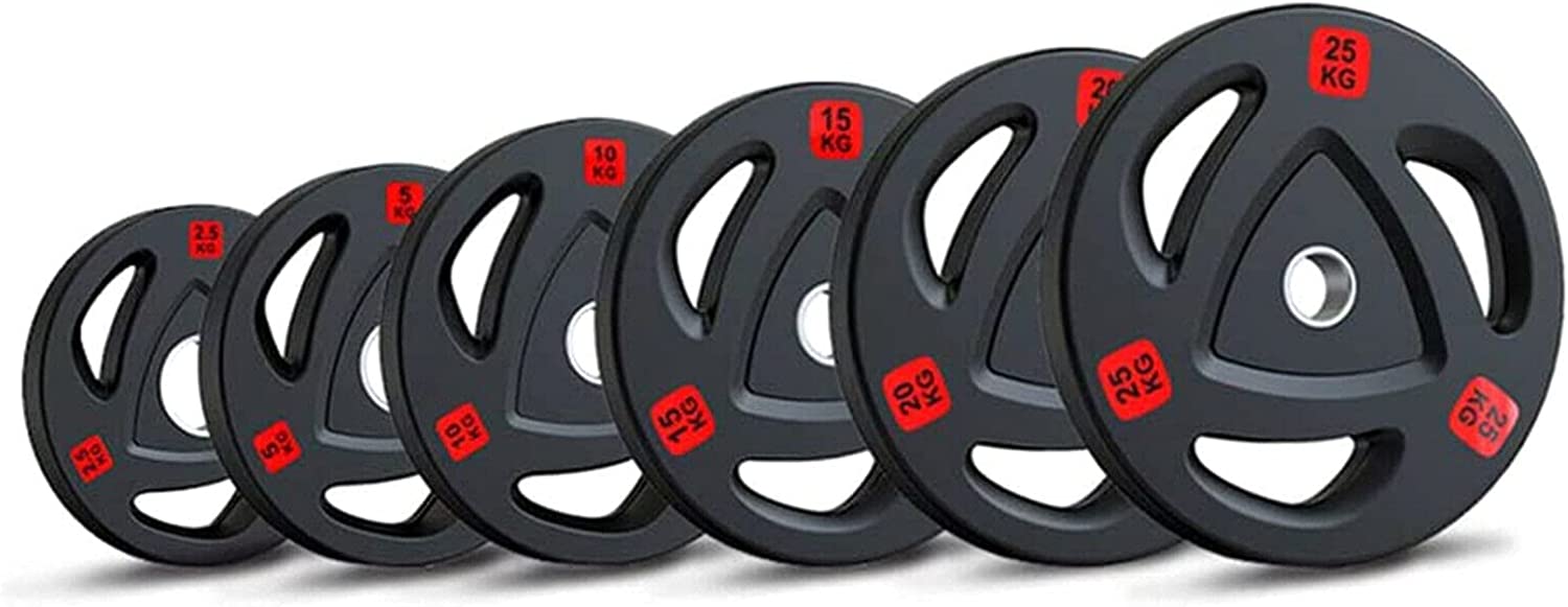 Gym Equipment Tri-Grips Rubber Coated Weight Plates Fitness Equipmen
