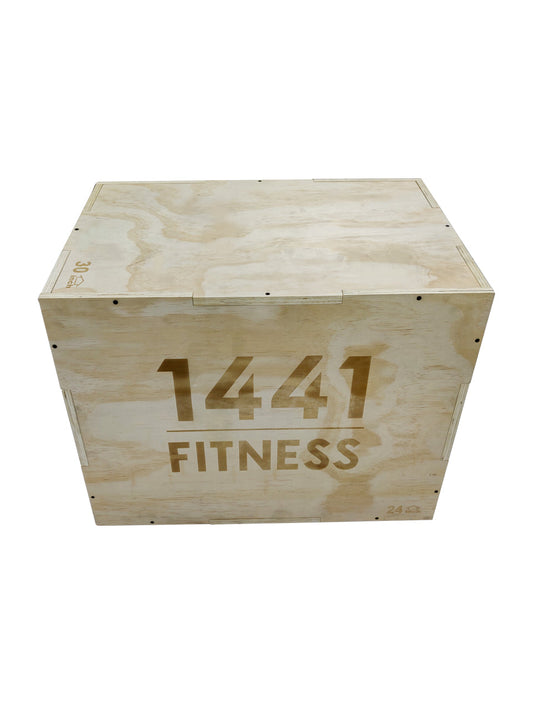 1441 fitness 3 IN 1 Wooden Plyo Box - (24'' x 30'' x 20'' Inches)
