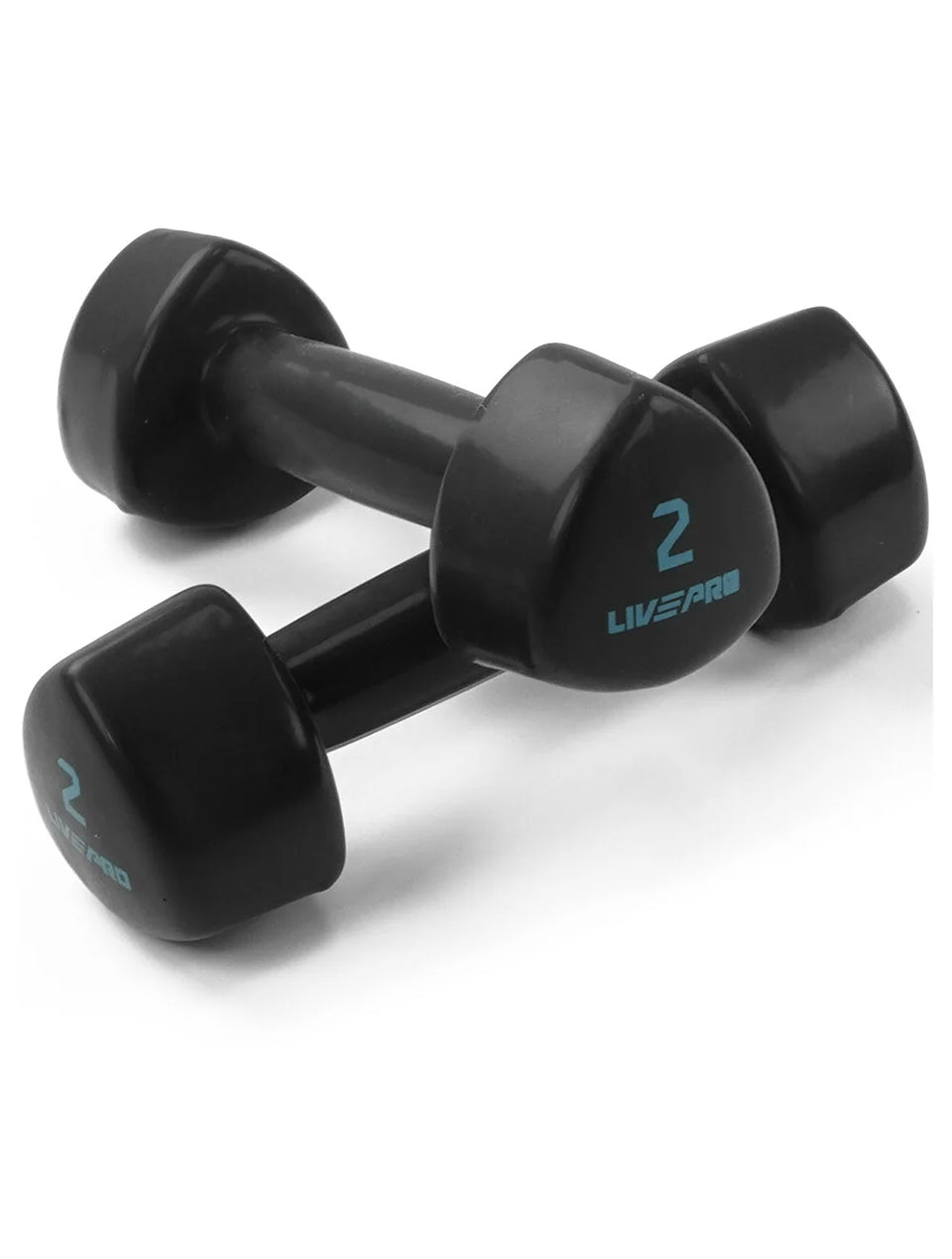 LivePro Black Studio Dumbbells Set 1 kg - 10 kg with Rack - LP8070