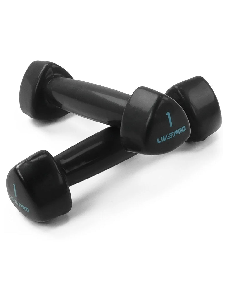 LivePro Black Studio Dumbbells Set 1 kg - 10 kg with Rack - LP8070