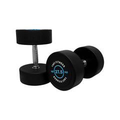 1441 Fitness Premium Rubber Round Dumbbells 2.5 to 50 kg - Blue (Sold as Pair)