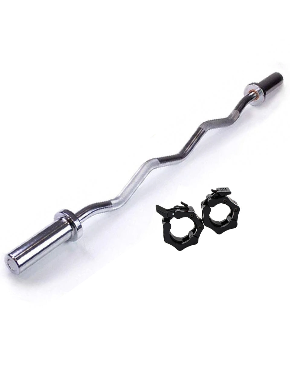 1441 Fitness  4 Ft Olympic Size EZ Curl Bar with Collars - 7 kg