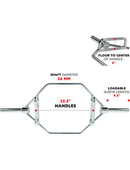 1441 Fitness 6 ft Olympic Hex Trap Dead lift Bar with Collars  | 15 kg