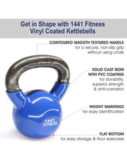 1441 Fitness Vinyl Coated Kettlebell 4 KG to 24 KG